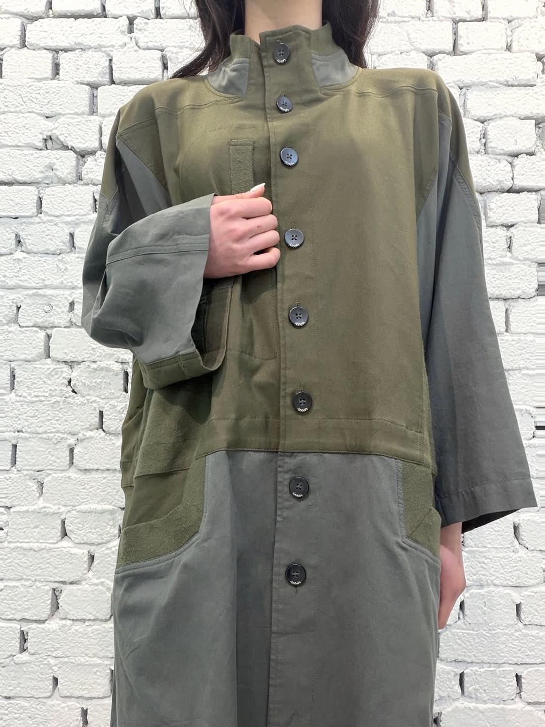 Patchwork Military Stand Coat 상품이미지1