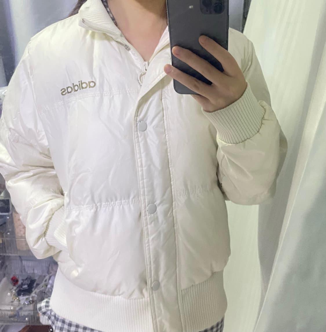 아디다스 화이트 아이보리 패딩 상품이미지2