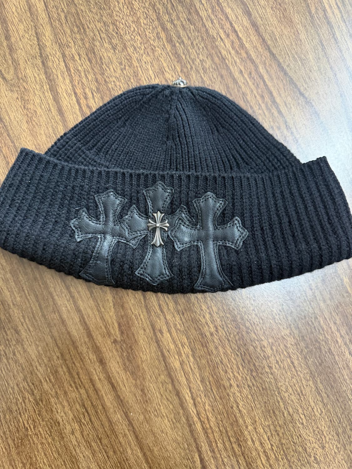 크롬하츠 캐시미어 크로스 패치 비니 상품이미지1