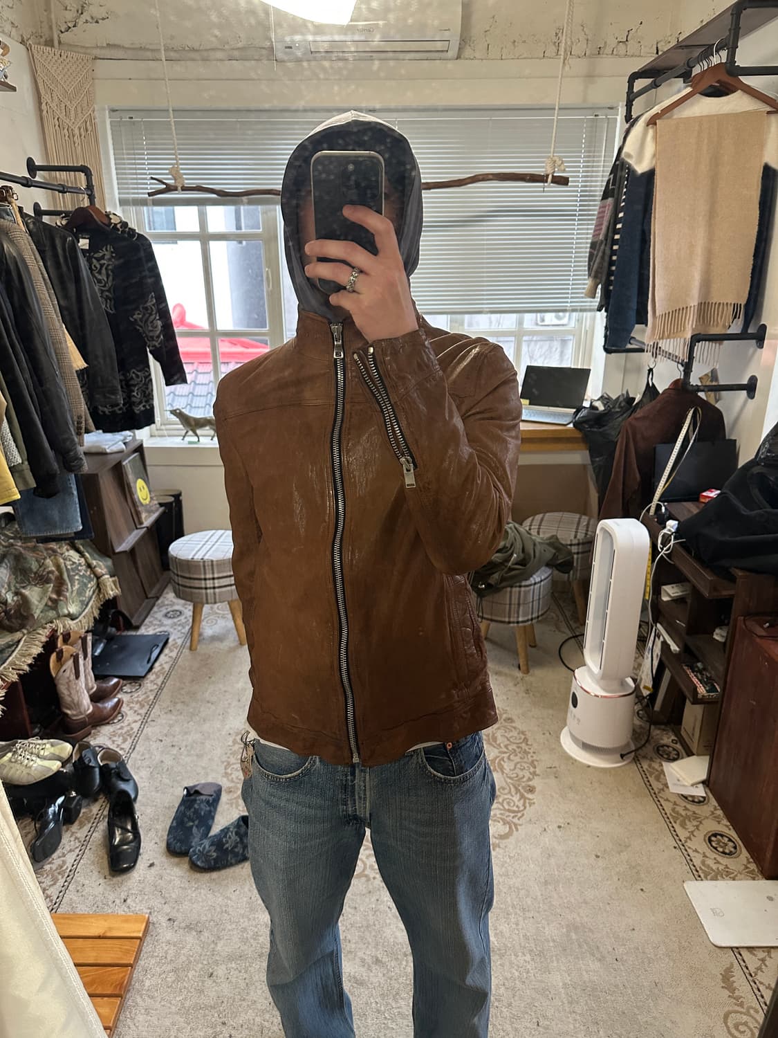 이태리 lambskin 싱글 집업 자켓 상품이미지9