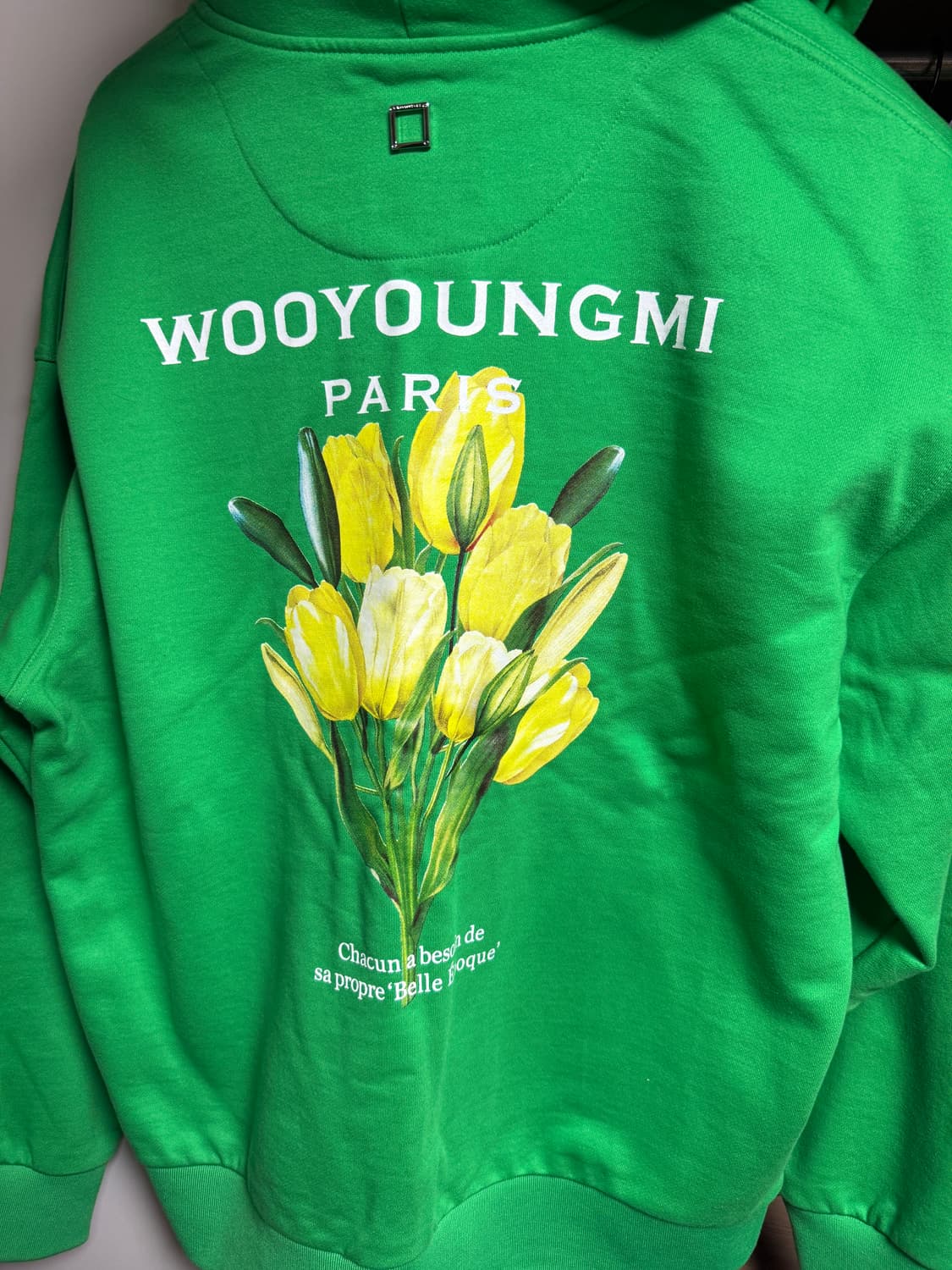 우영미 플라워 프린트 백로고후드 그린(48) 상품이미지4