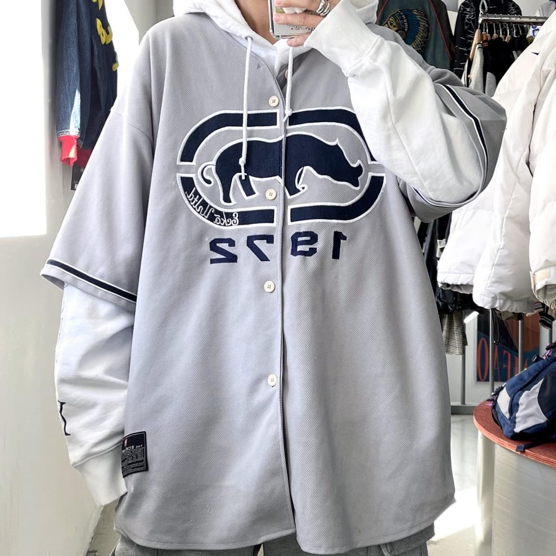 에코 90‘s 리노 엠브로이드 빅사이즈 베이스볼 져지 상품이미지1