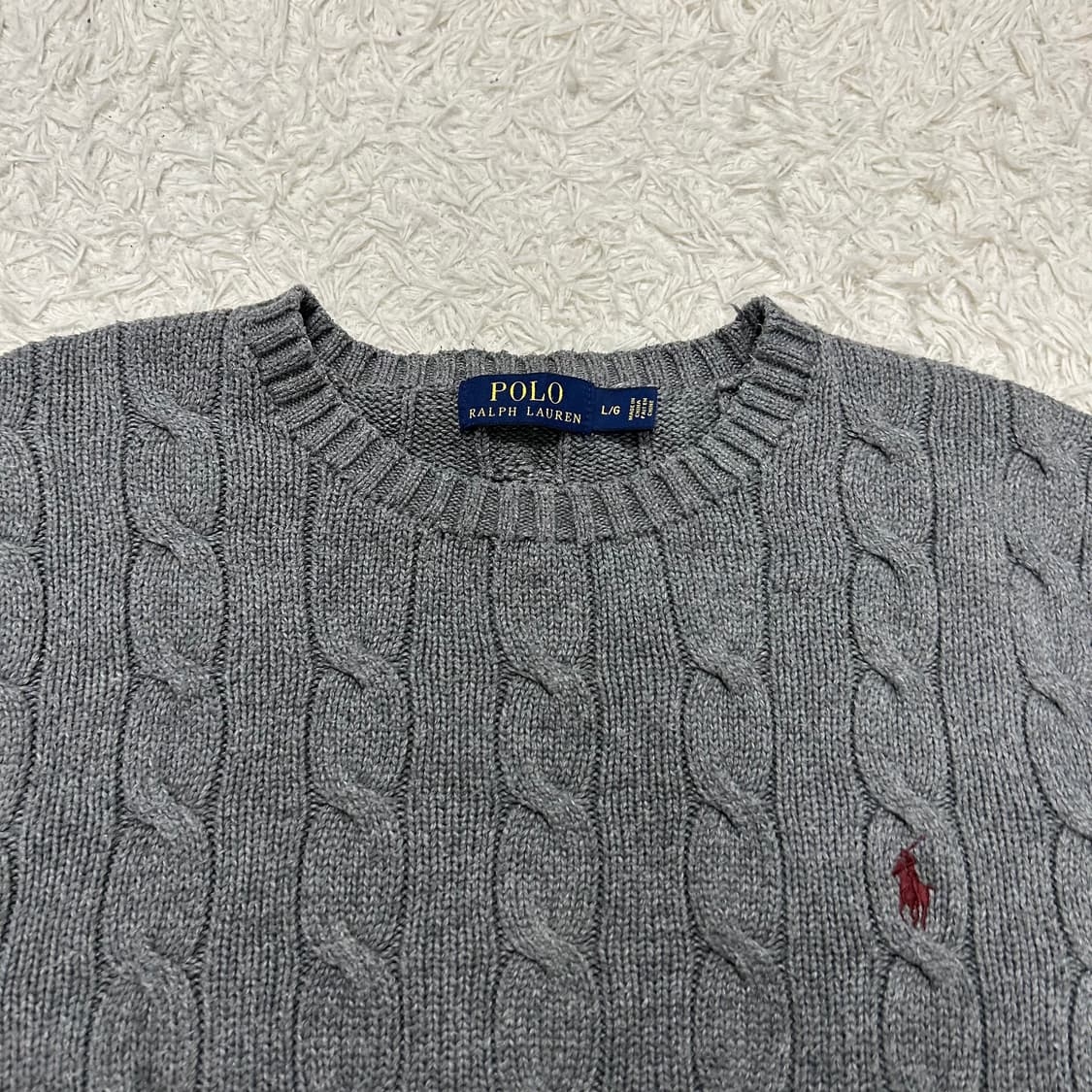 Polo Ralph Lauren grey cable knit 상품이미지5