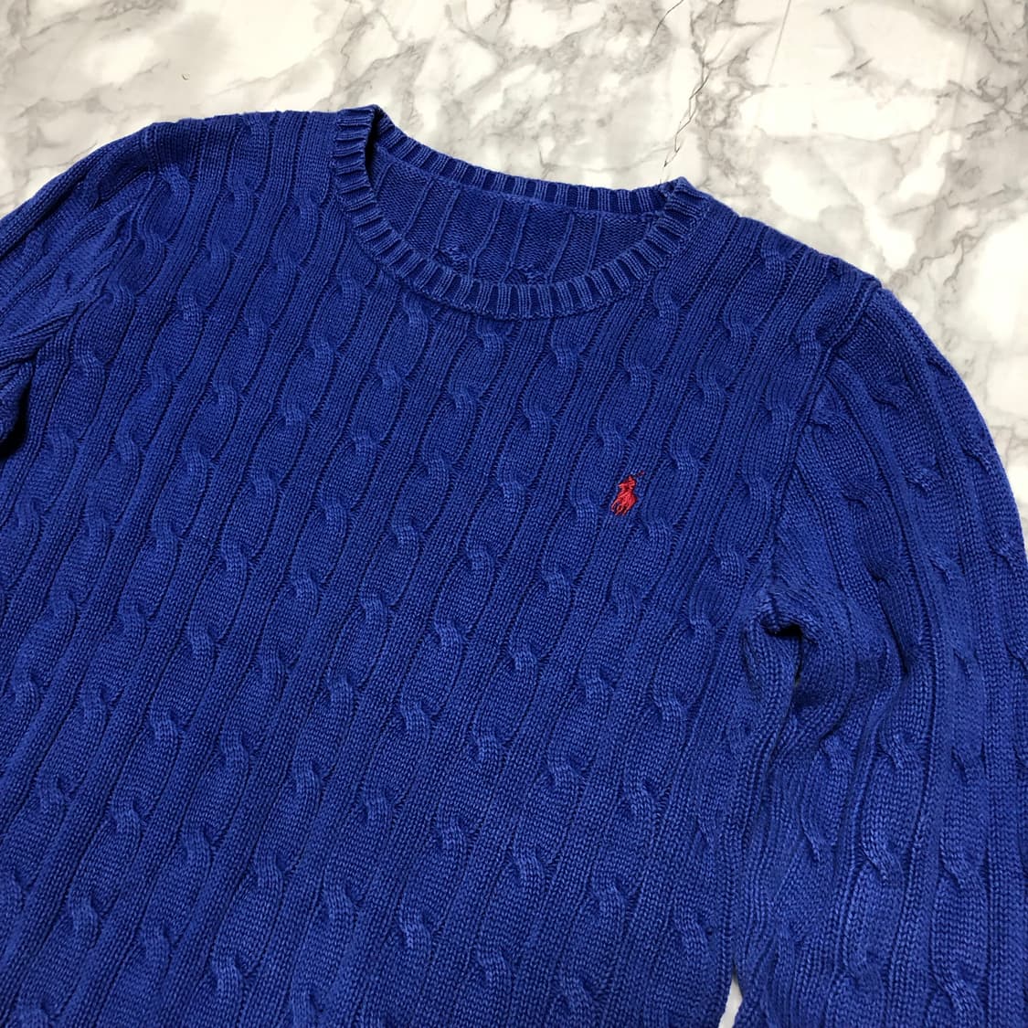 폴로 랄프로렌 니트 마린블루 꽈배기 상품이미지2