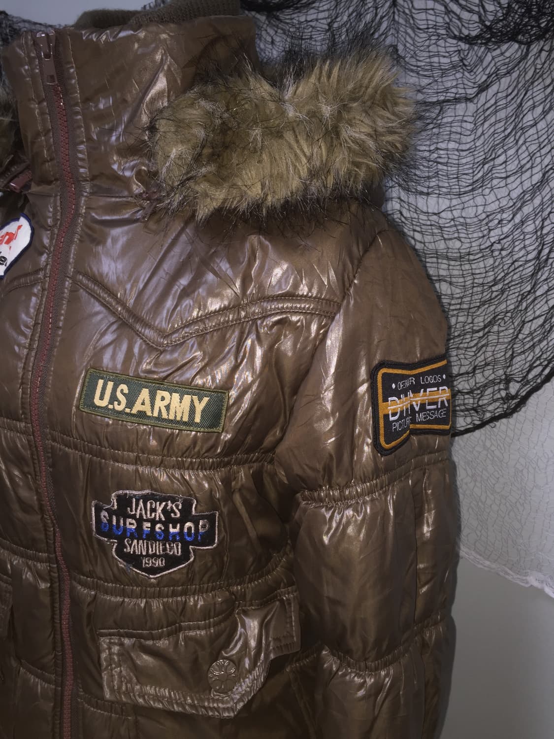 CASSE y2k khaki embroider slim padding 상품이미지4