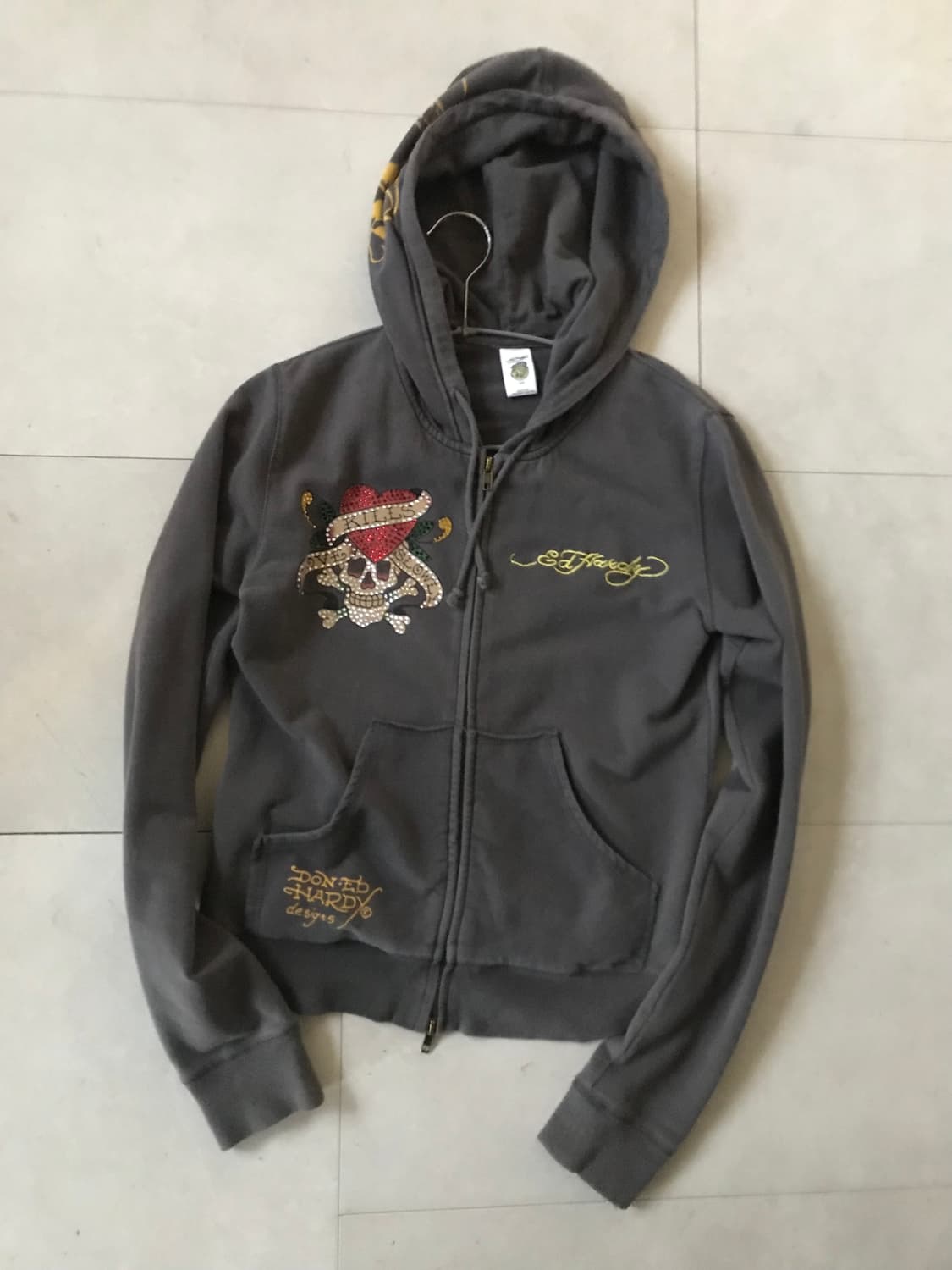 에드하디 그레이 스컬 큐빅 투웨이 후드집업 상품이미지8