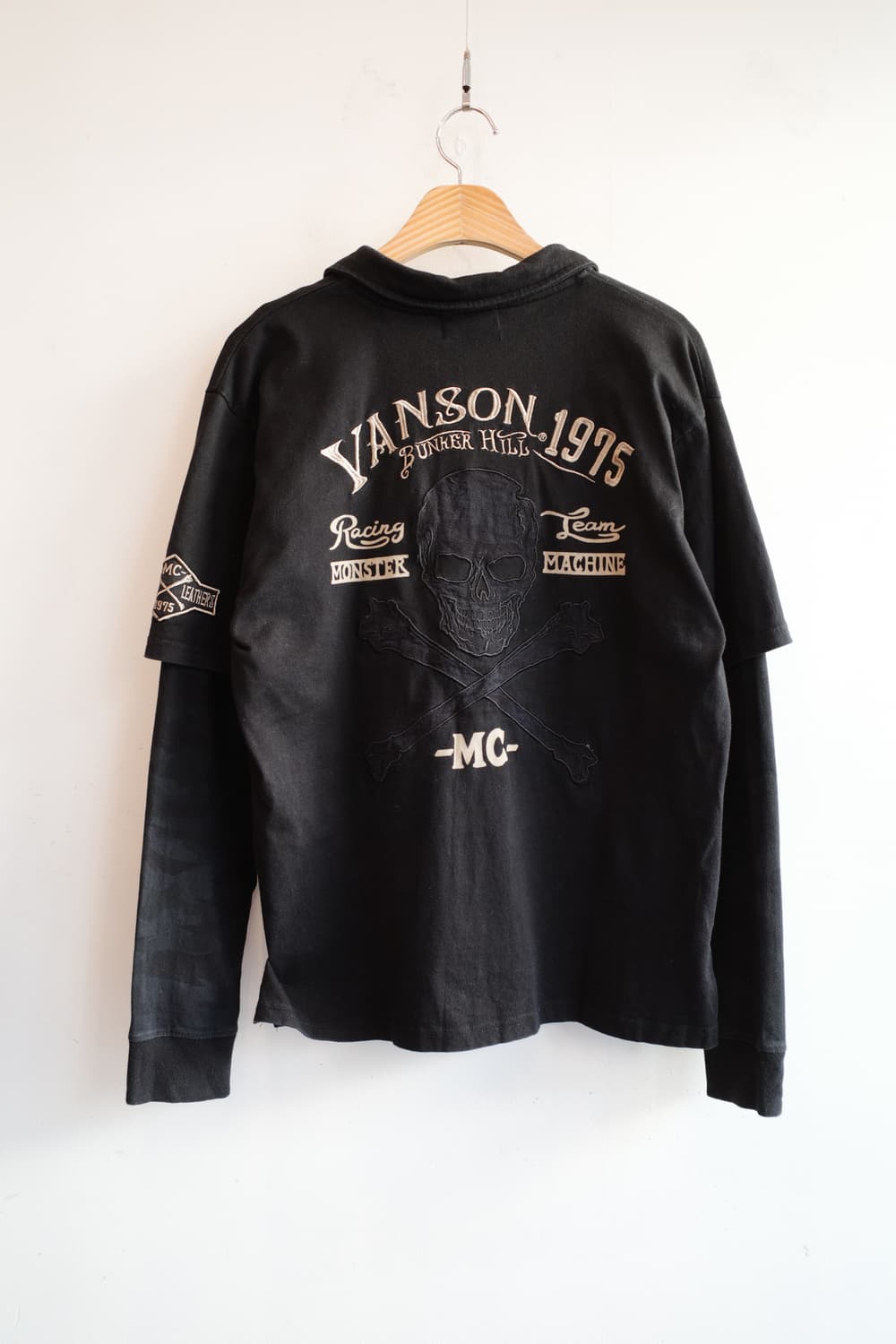 VANSON 밴슨 스컬자수 레이어드 롱슬리브 상품이미지8