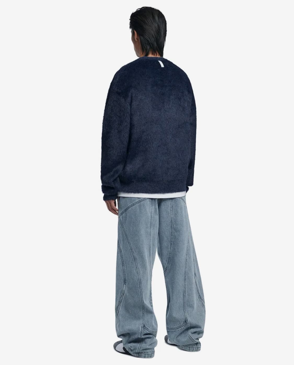 CROPPED HAIRY KNIT - DARK NAVY 상품이미지4