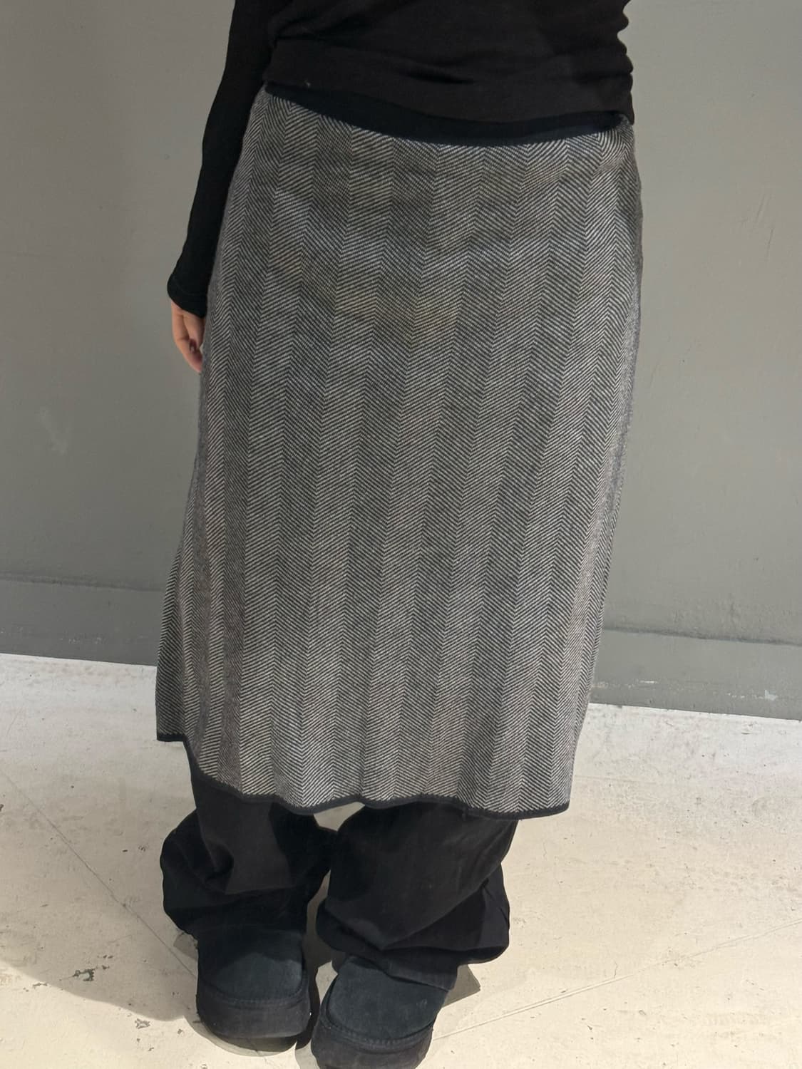 stripe pattern detail knit skirt 상품이미지2