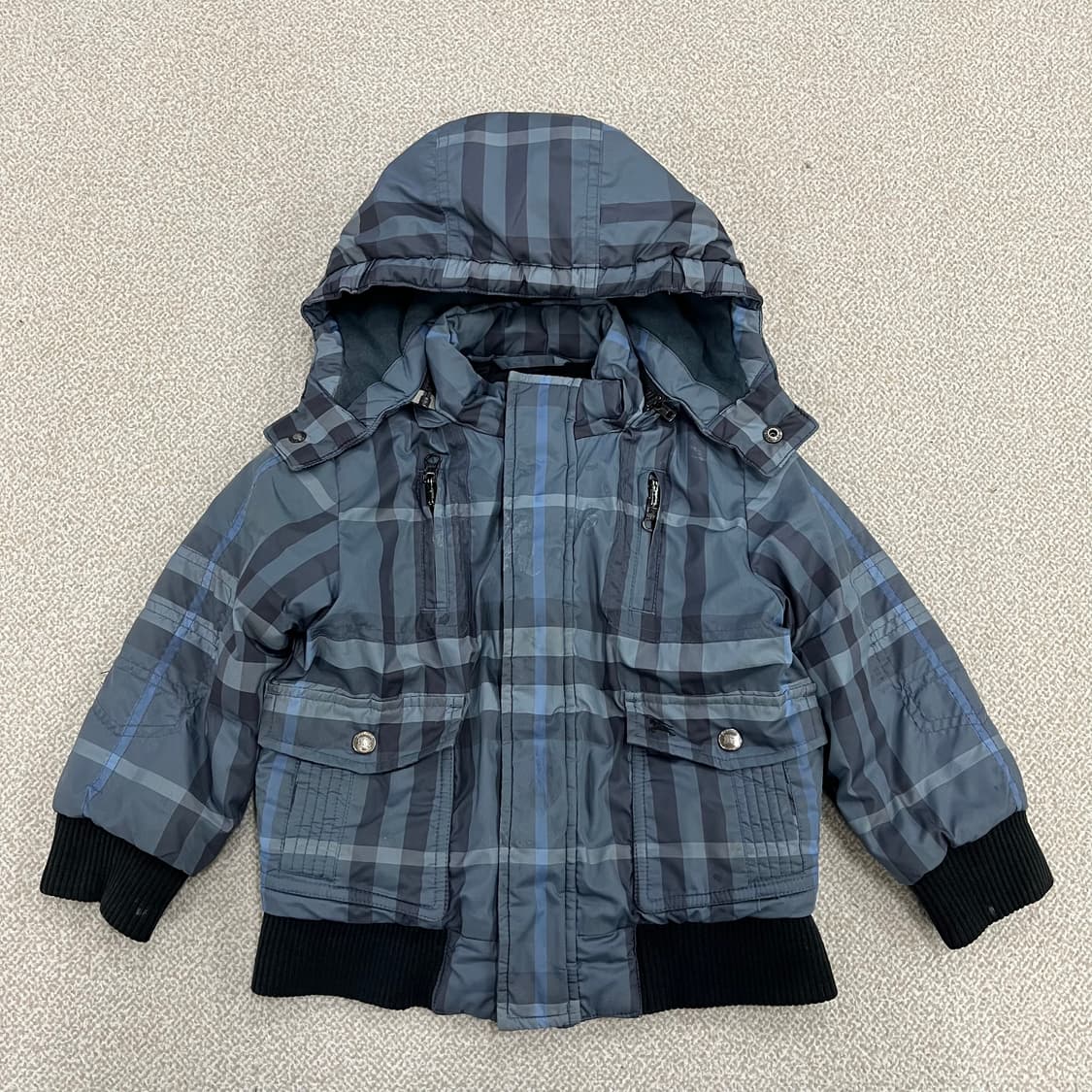 3Y 버버리 키즈 체크 후드 패딩 0224M 상품이미지1