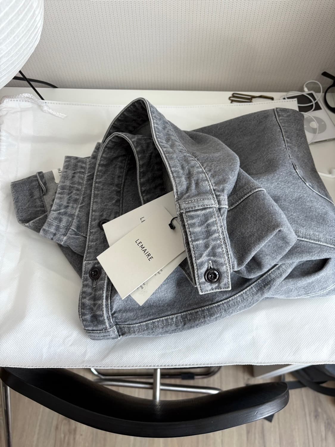 Zipped Top Denim Stone Grey (S) 르메르 지퍼탑 상품이미지3