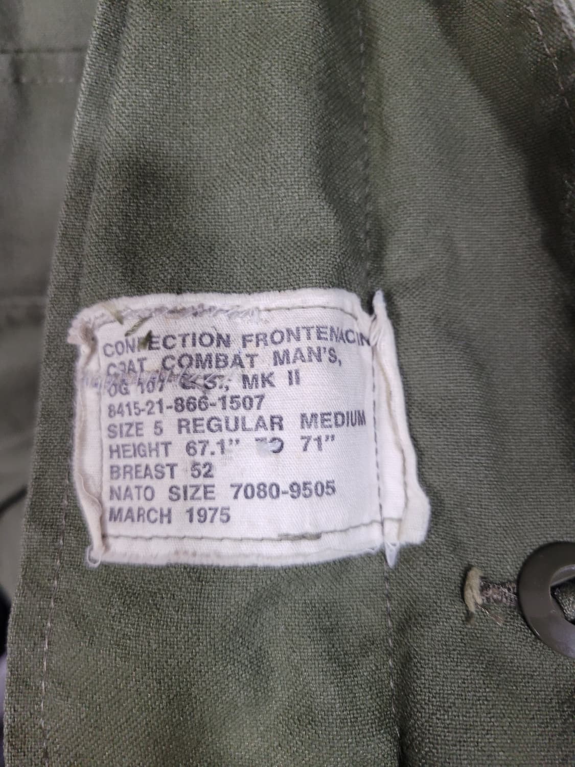 70s 캐나다군 mk2 필드자켓 (내피포함) 상품이미지3