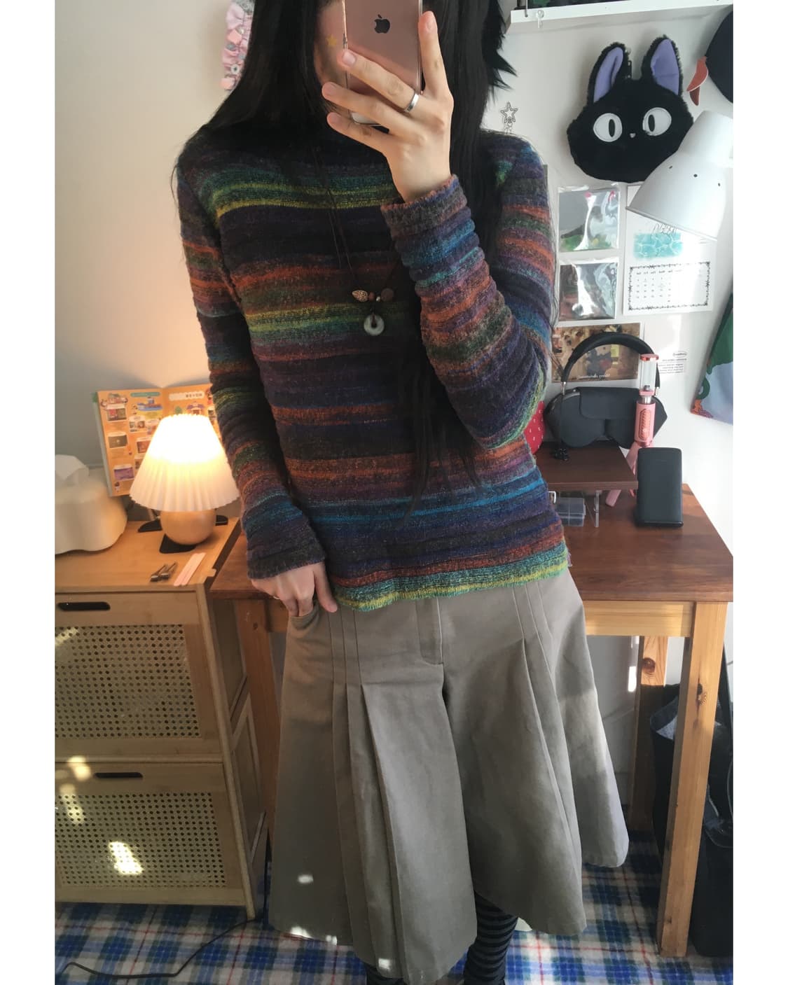 vintage two-way stripe knit rainbow 상품이미지4