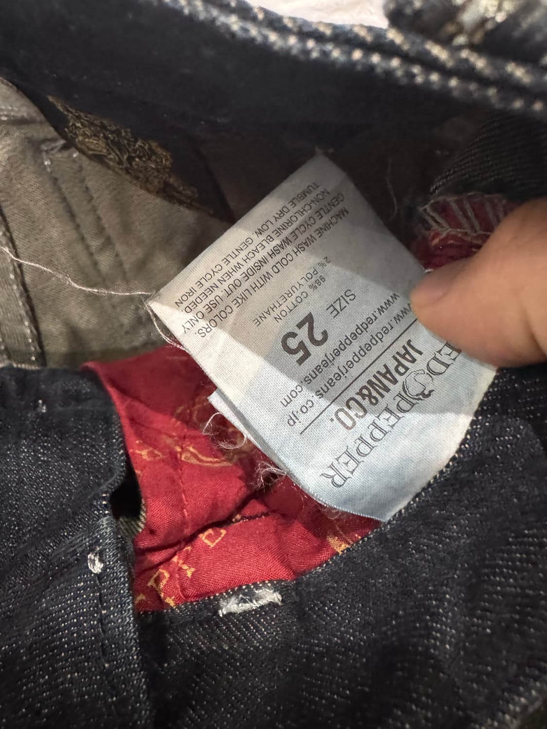 “red pepper” cross designed denim jeans 상품이미지5