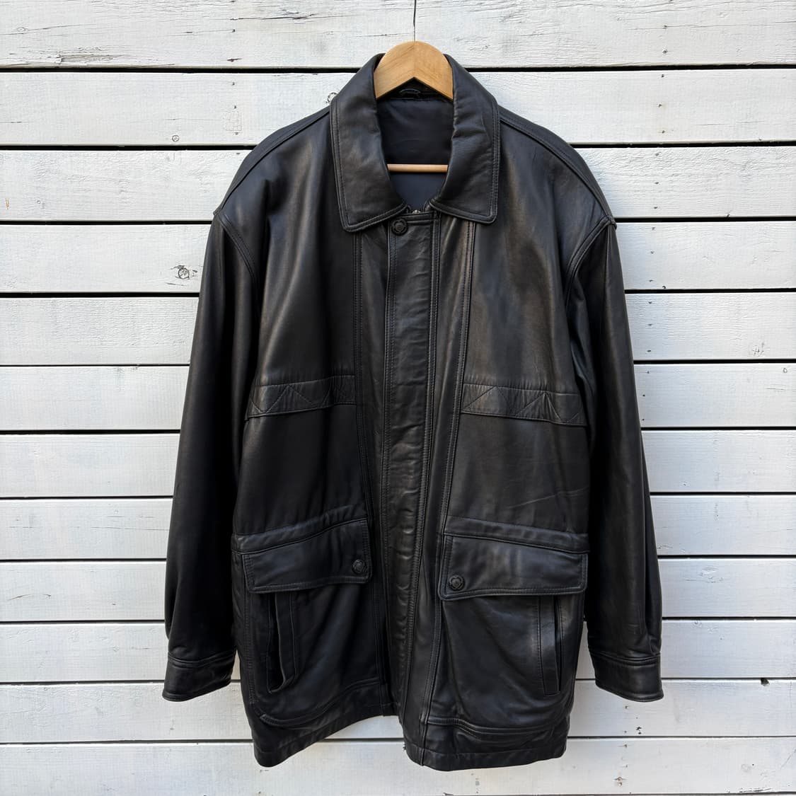 Vintage 빈티지 레더 가죽 카코트 자켓 상품이미지1