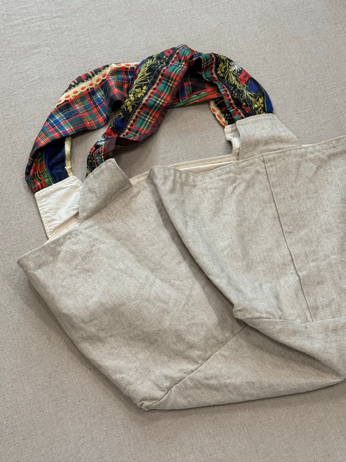 꼼데가르송 플라워 핸들 린넨 토트백 상품이미지7