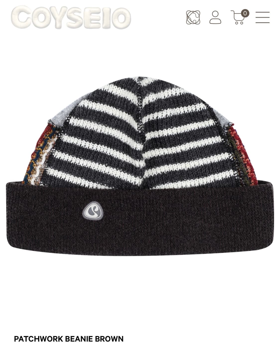 코이세이오 패치워크 비니 브라운 상품이미지1