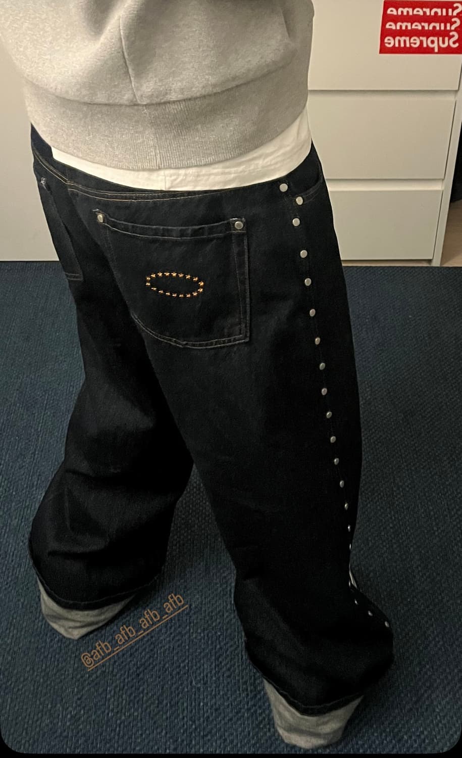 AFB SUPER BAGGY STUDDED PANTS INDIGO XL 상품이미지1