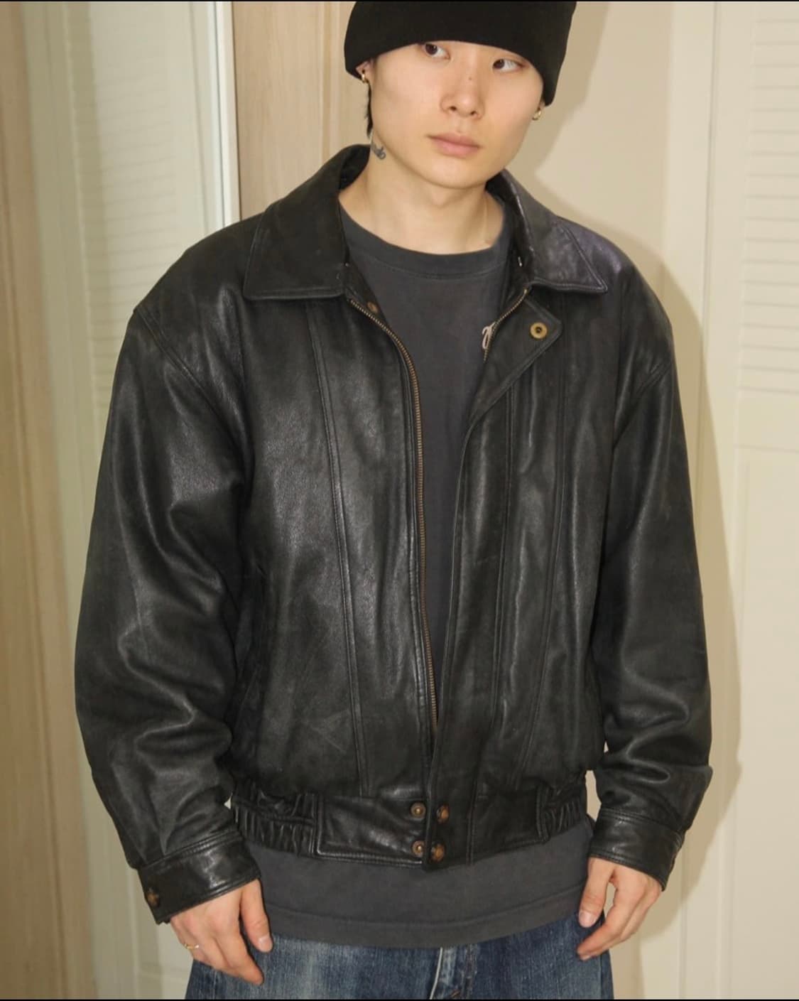 빈티지 램스킨 레더자켓 (m) 상품이미지1