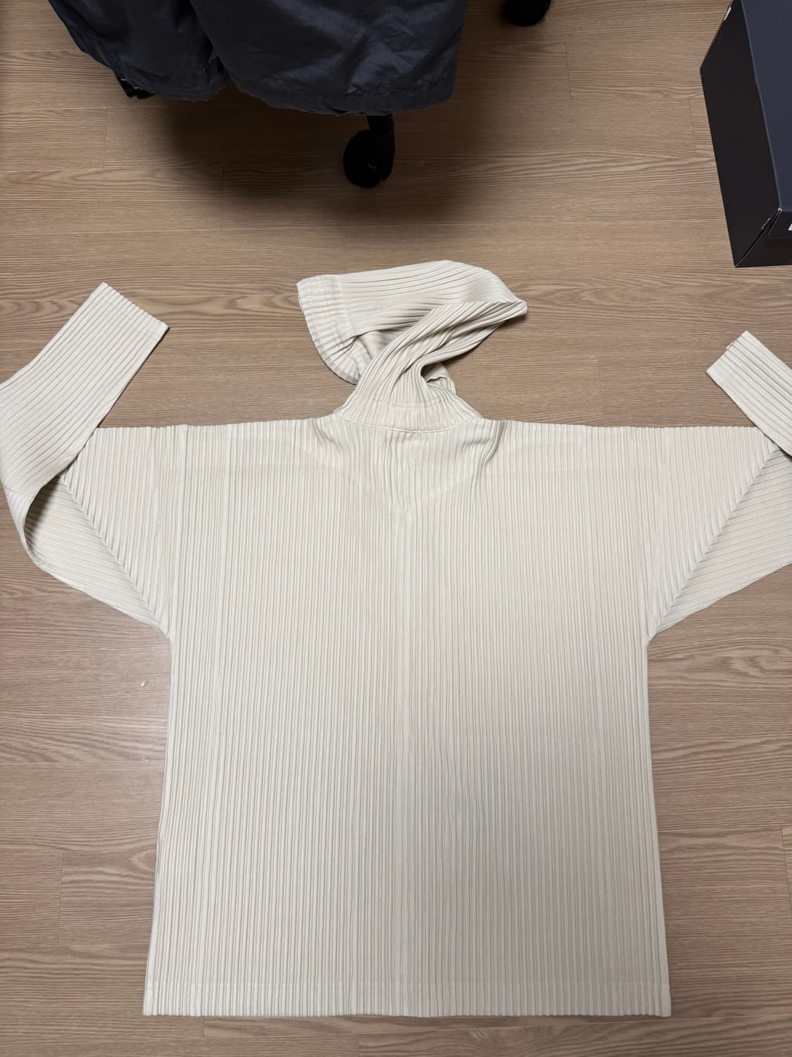 옴므플리세 후드 집업 베이지 3 상품이미지2