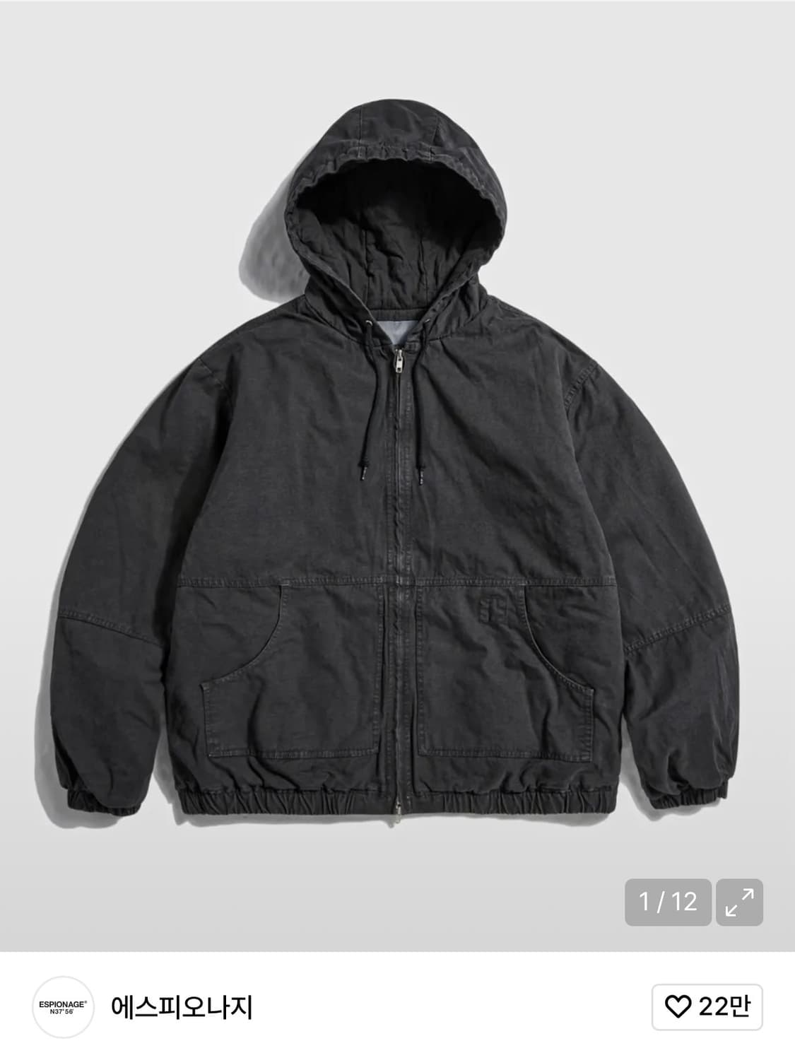 에스피오나지 Overdyed Hooded Work Jacket Pigme 상품이미지1