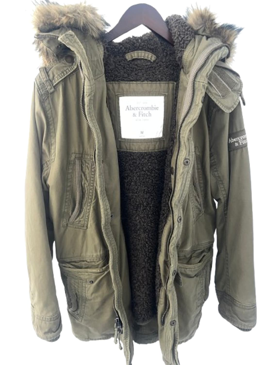 Abecrombie & Fitch 털 안감 카키 야상 상품이미지5