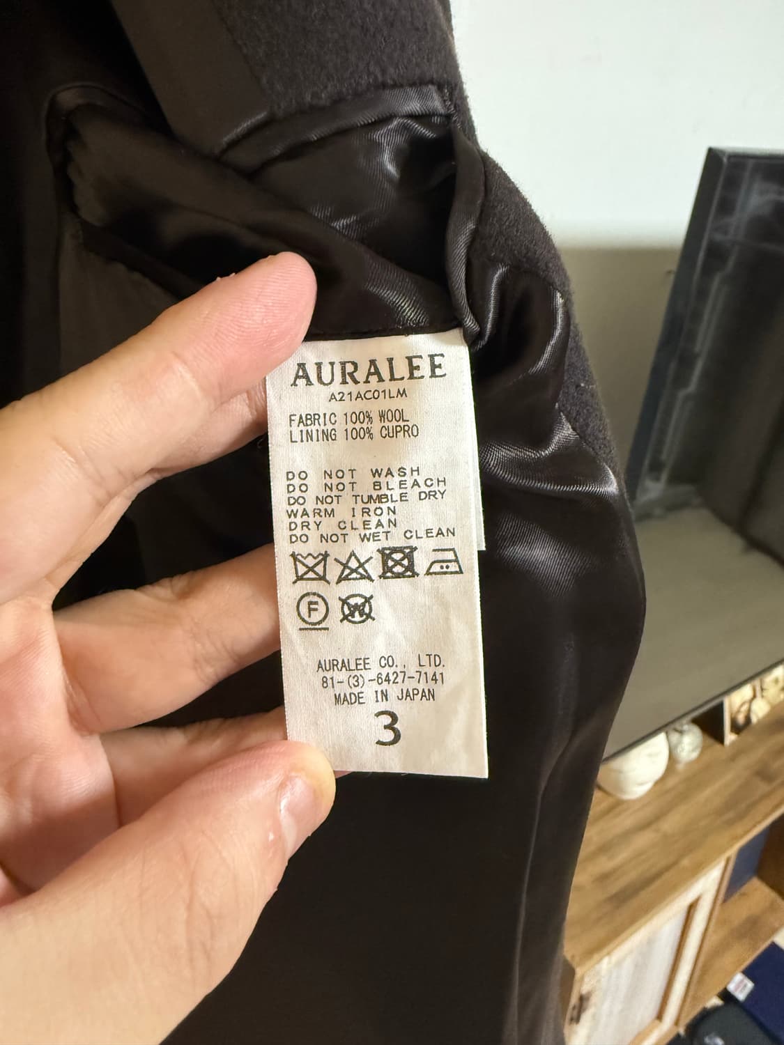 오라리 21aw 더블 라이트 멜튼 코트 3사이즈 다크브라운 상품이미지5