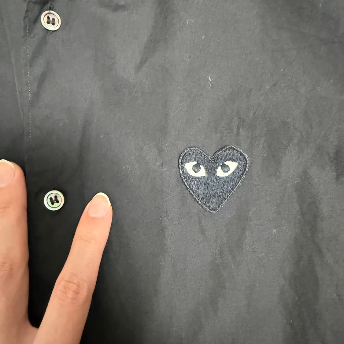 꼼데가르송 하트 와펜 블랙 셔츠 L 긴팔 AZ-B004 상품이미지3