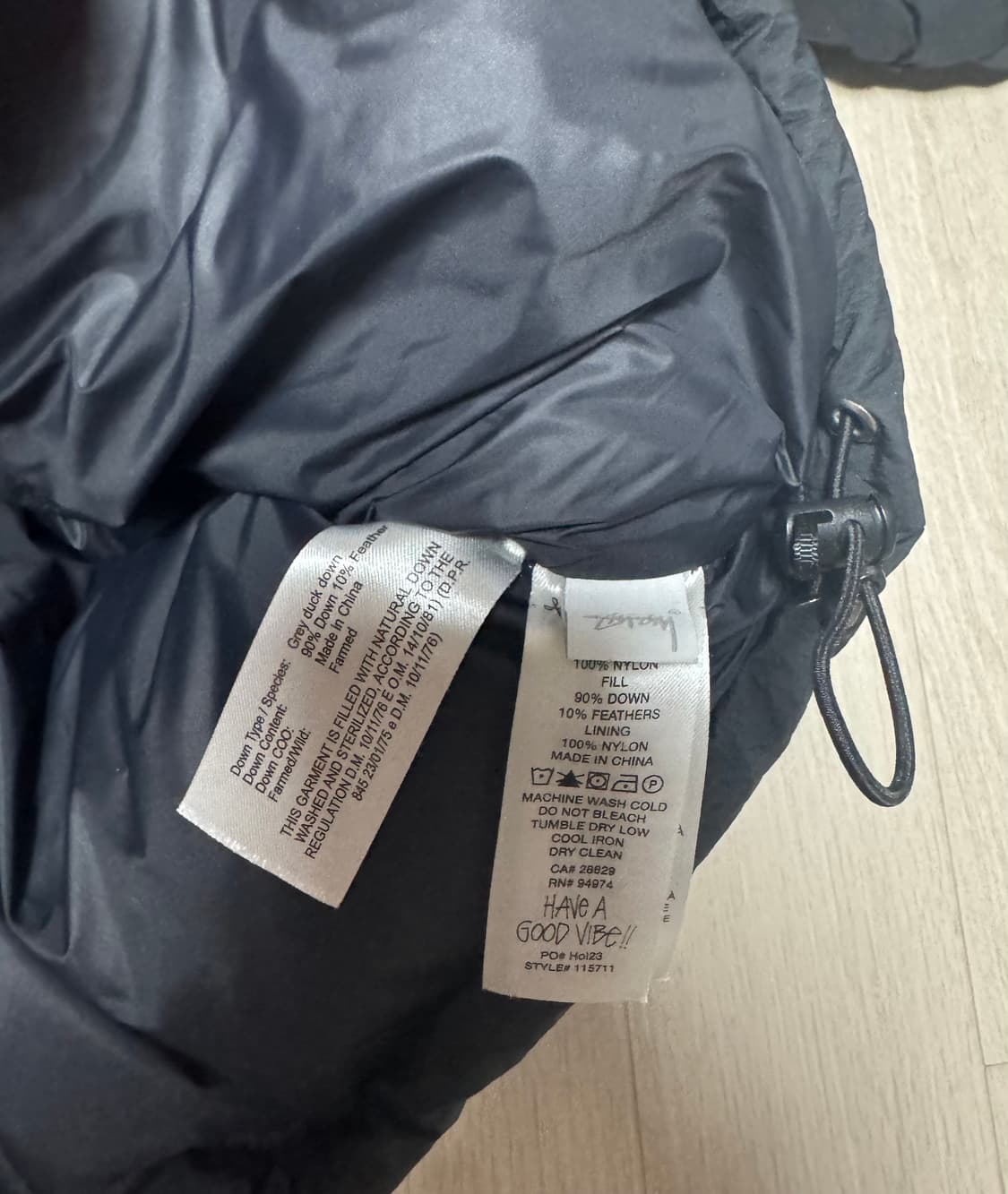 스투시다운 퍼퍼 나일론 블랙 (XL) 상품이미지5