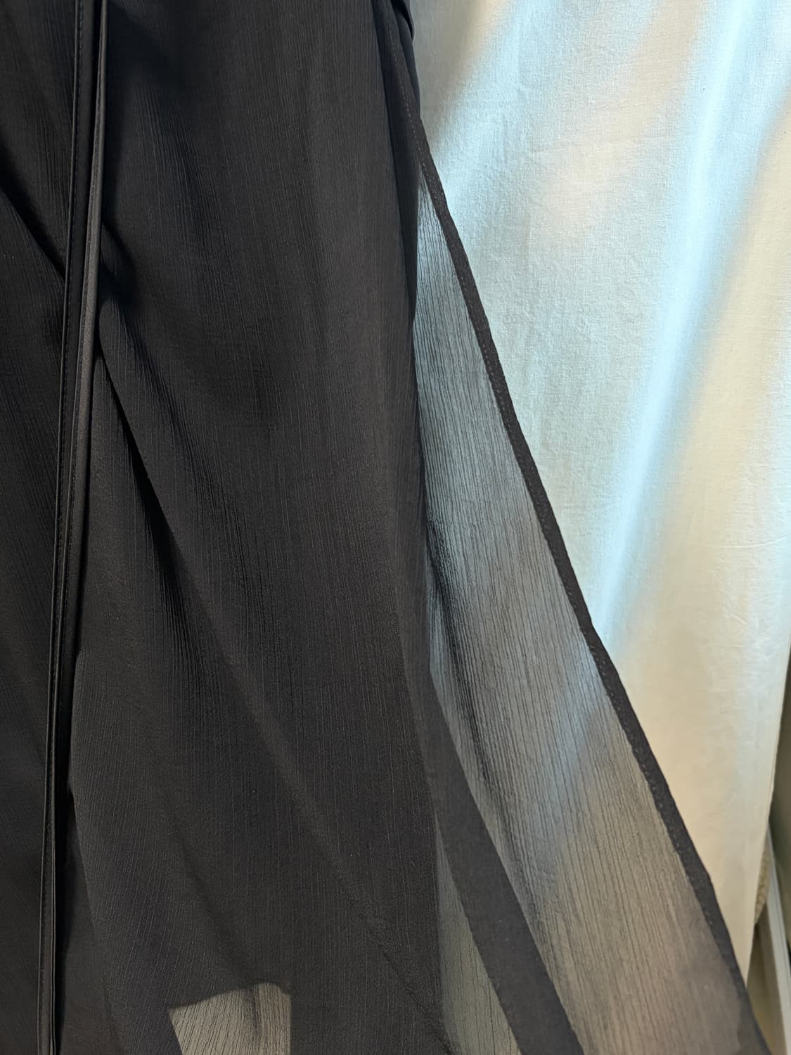 트리밍버드 시스루 스트랩 랩 팬츠 블랙 상품이미지6