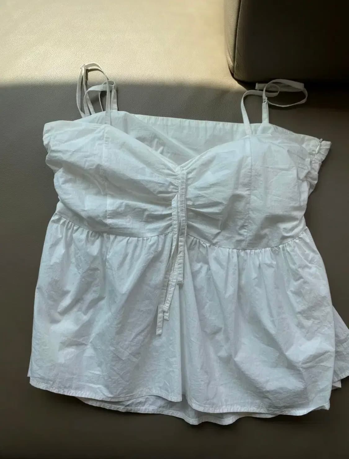 (남서연님 착용) 레터프롬문 민디 화이트 더블리본 셔링 블라우스 상품이미지4