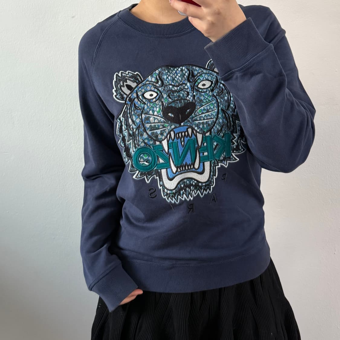 [S] 겐조  타이거 자수 네이비 맨투맨 상품이미지2