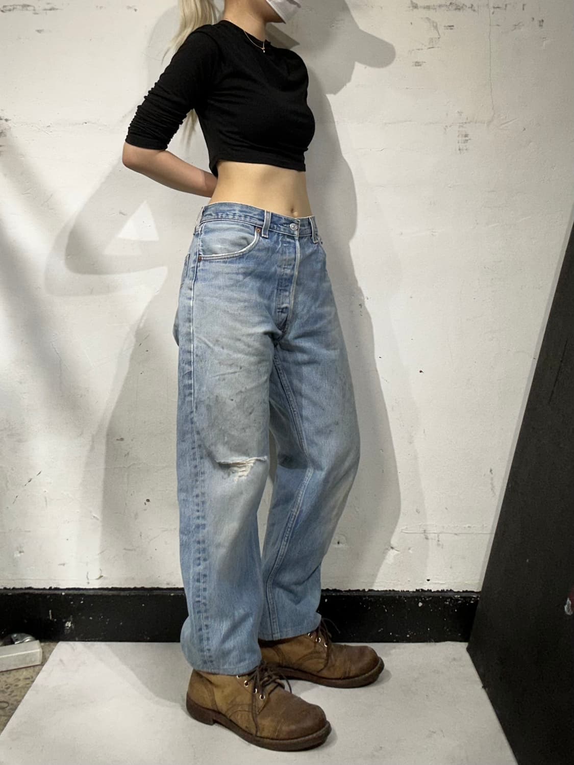 리바이스 501xx 연청 와이드 데님 팬츠  상품이미지1