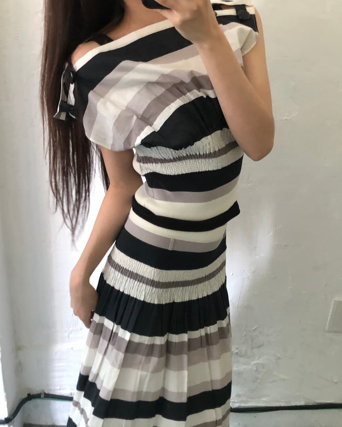 Agnès b. 아네스베 스트라이프 패턴 셋업 상품이미지1