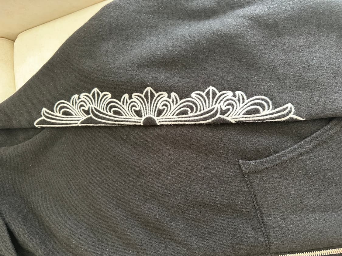 [XL]크롬하츠 캐시미어 플로랄 자수 후드집업 상품이미지2