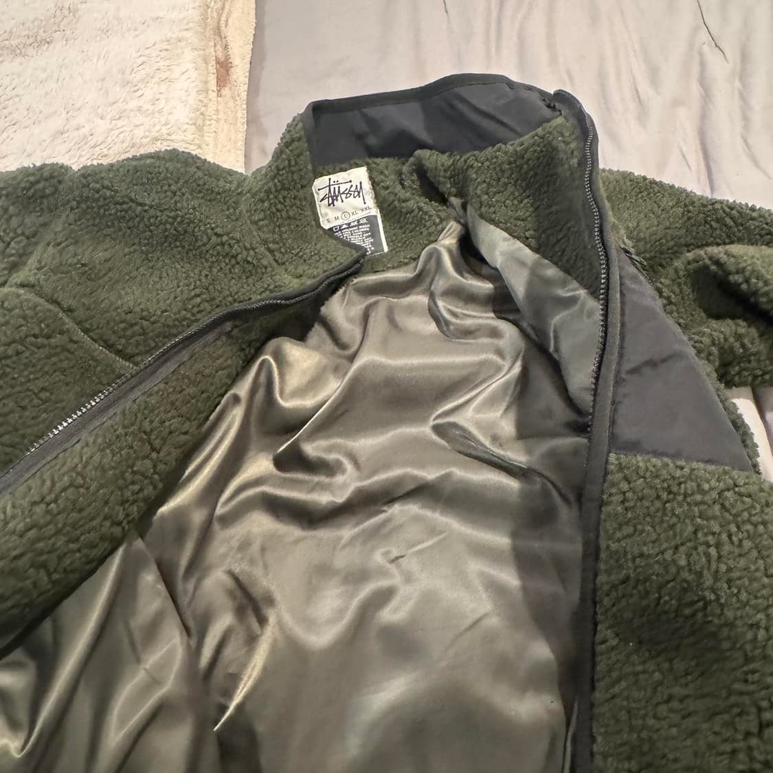 스투시 쉐르파 플리스 자켓 카키 상품이미지4
