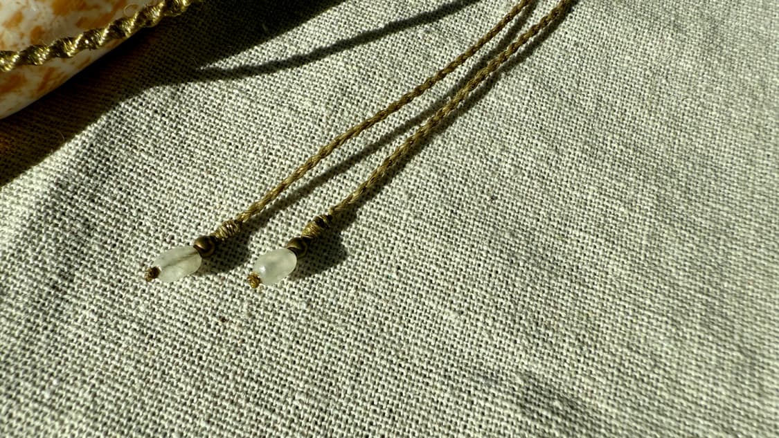 블루 문스톤 보헤미안 마크라메 원석 목걸이 상품이미지5