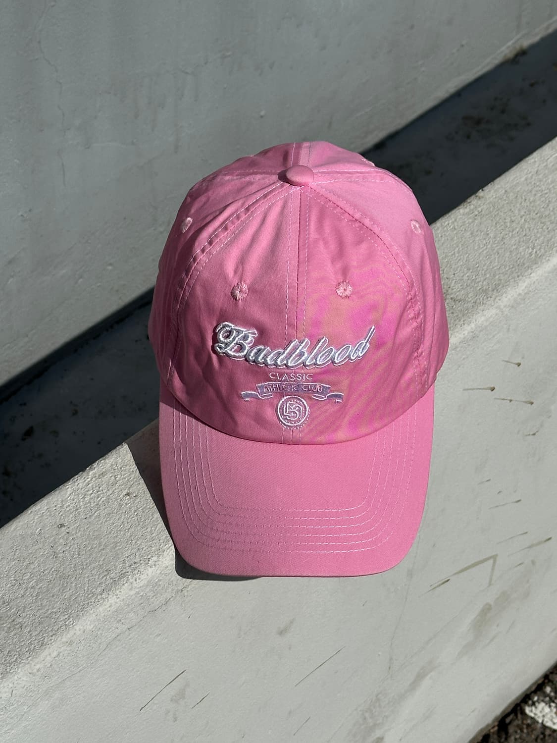 [M] 배드블러드 핑크 나일론 볼캡 모자 상품이미지1