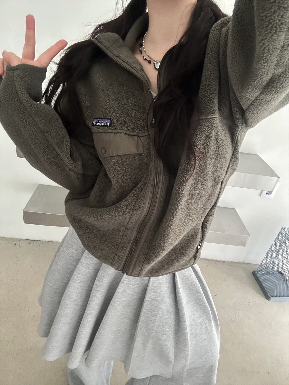 파타고니아 00s 신칠라 애쉬 카키 플리스집업  상품이미지2