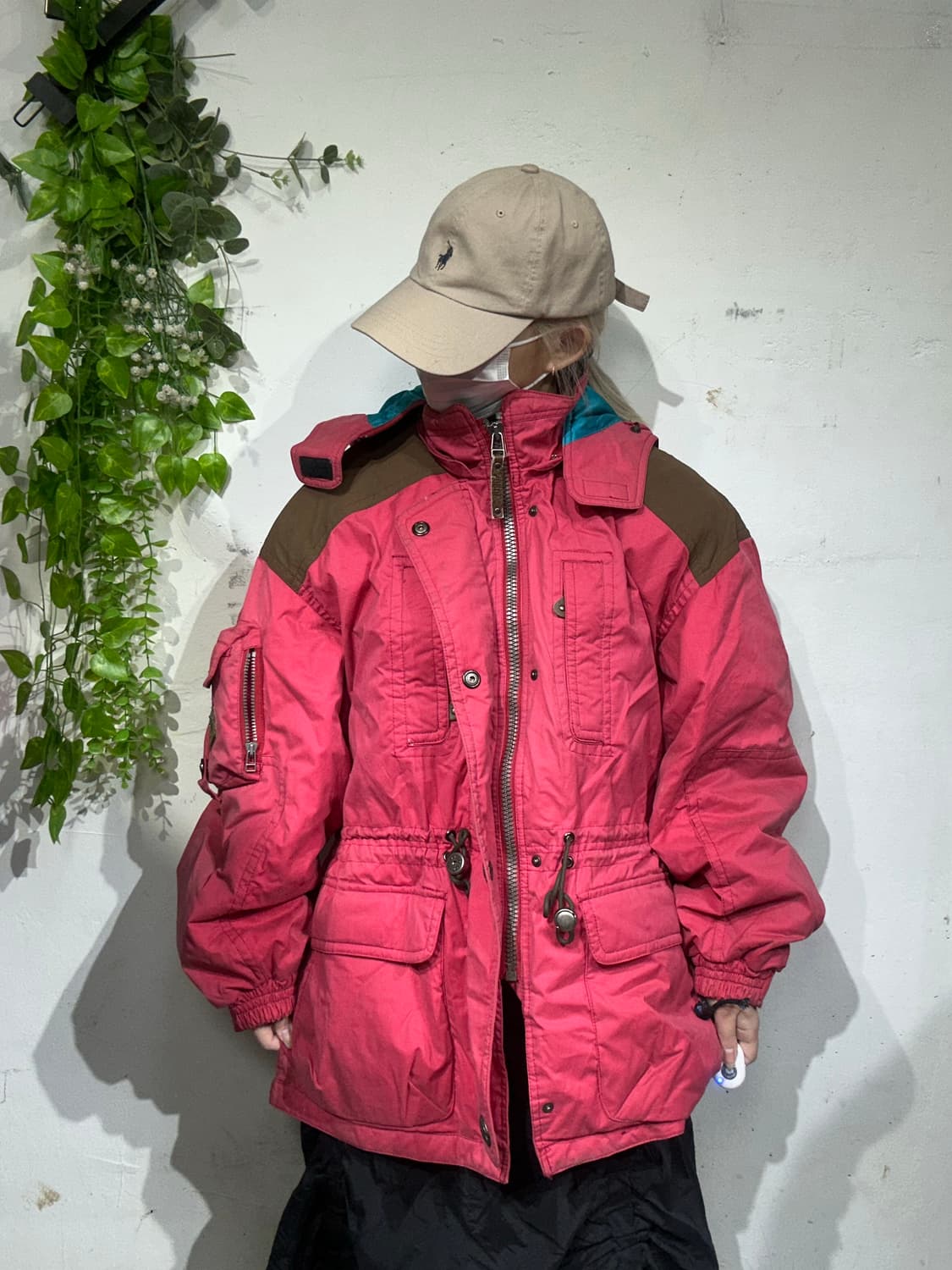 피닉스 핑크 스키 점퍼 오버핏 파카 후드 자켓 상품이미지2