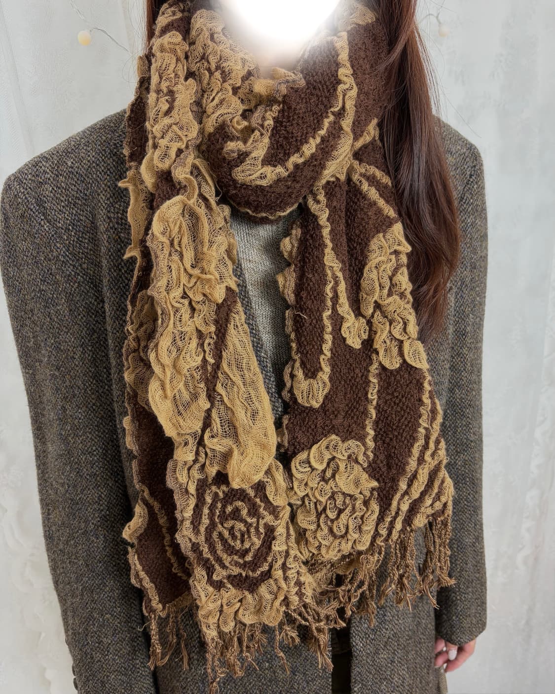 Textured ruffle knit muffler 상품이미지7