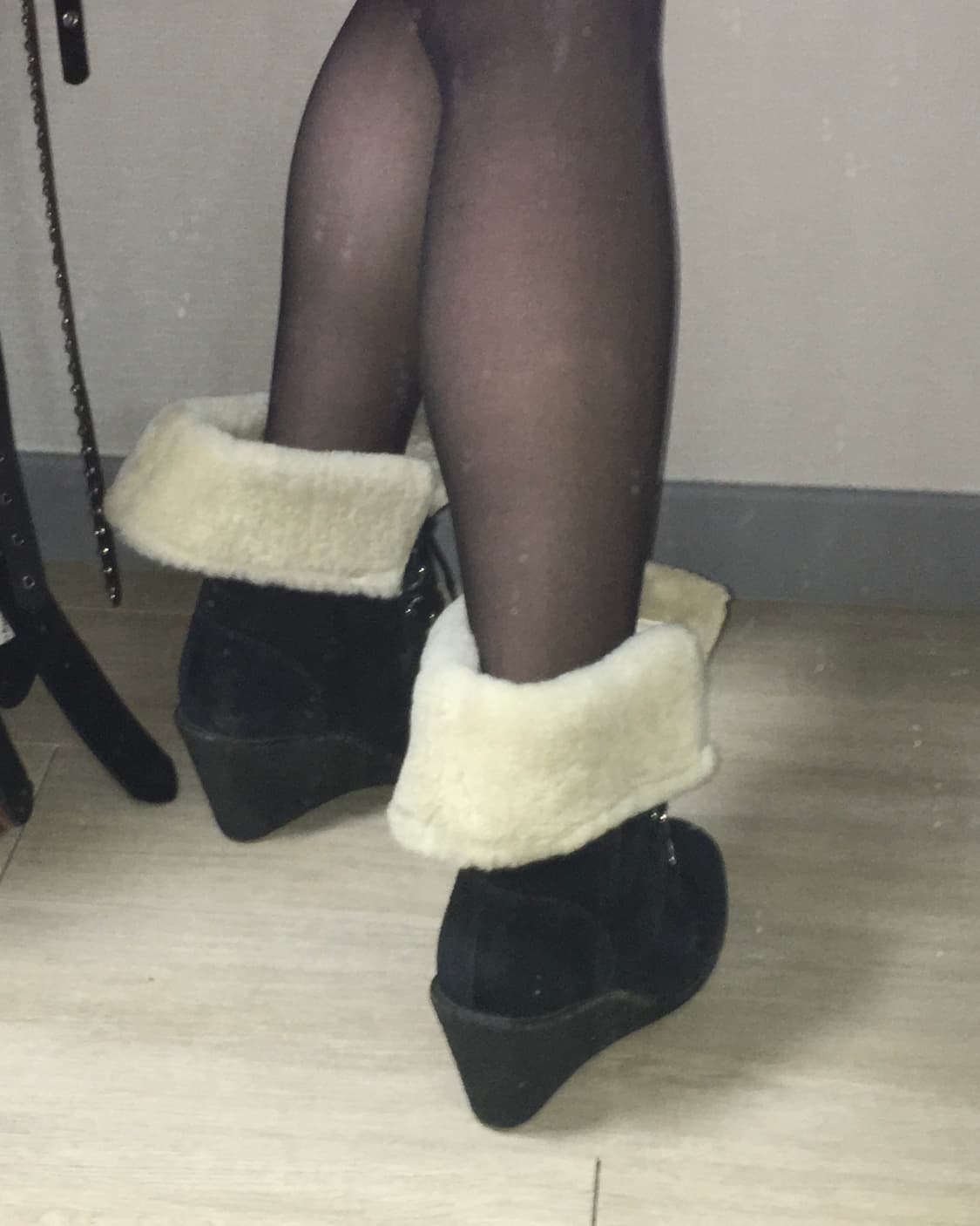 fur wedge heel boots 240-245 상품이미지6