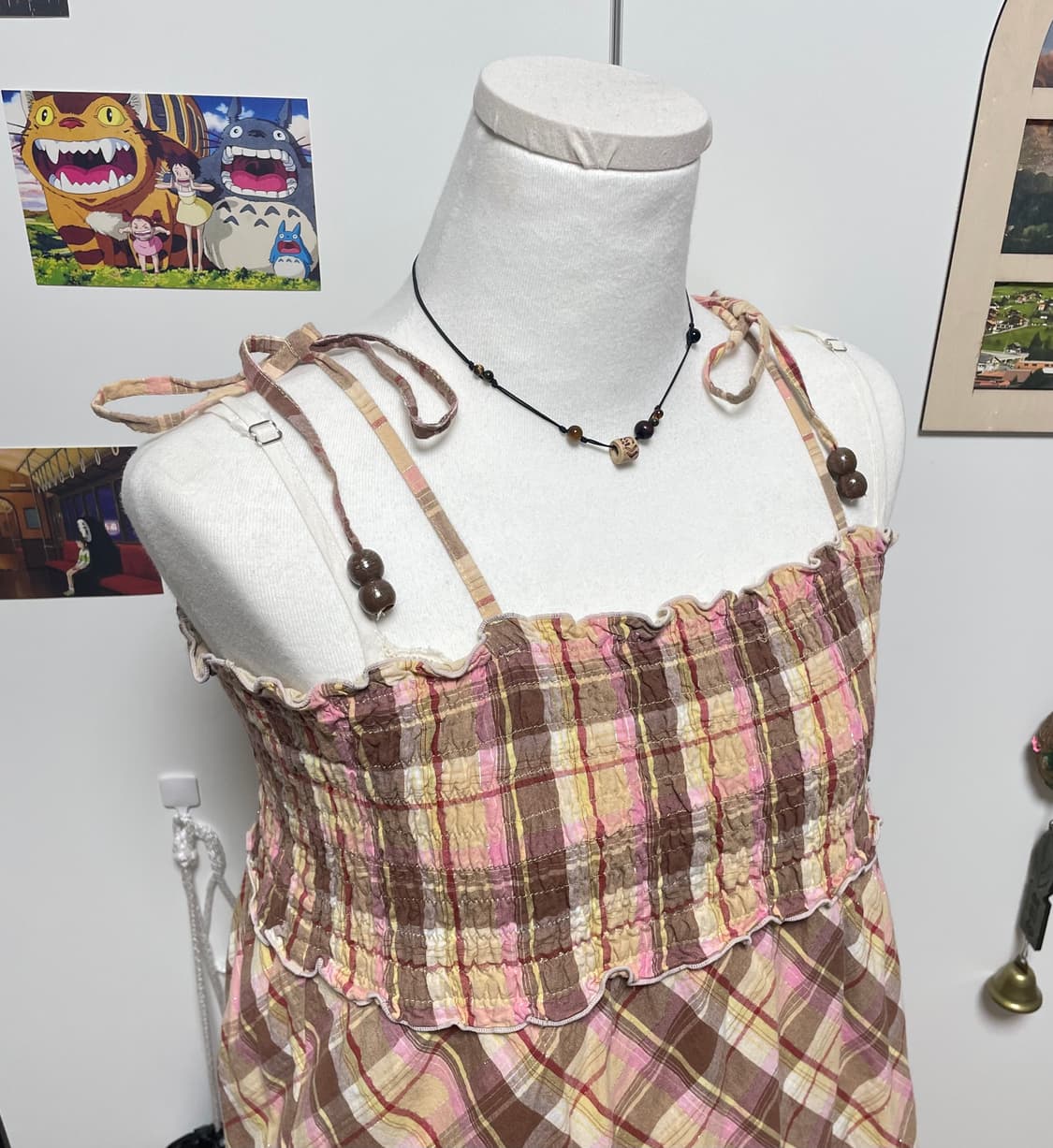 체크 원피스 스커트 #키치 #체크원피스 #체크 #패치 #자수 상품이미지3