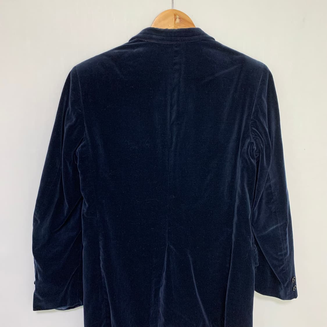 VANJAC 반자켓 빈티지 벨벳 블레이저 자켓 네이비 남녀공용 상품이미지2