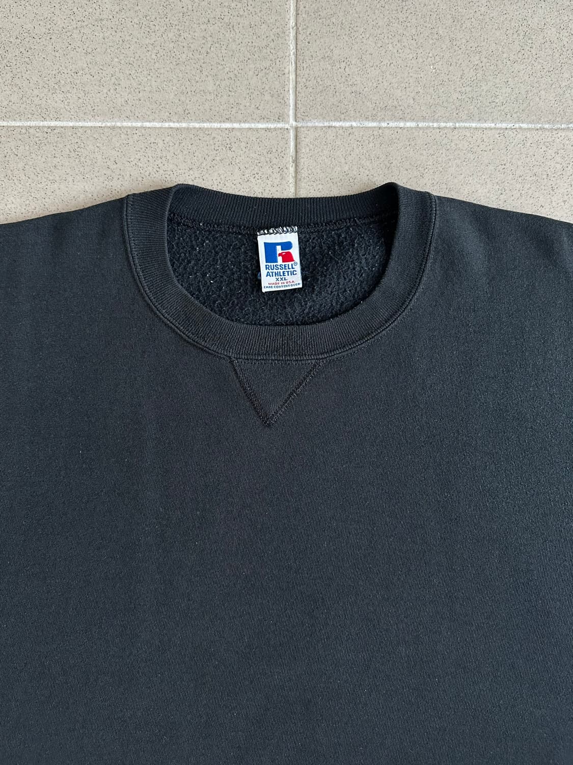 90s 빈티지 러셀 스웻셔츠 블랙 XXL USA 상품이미지4