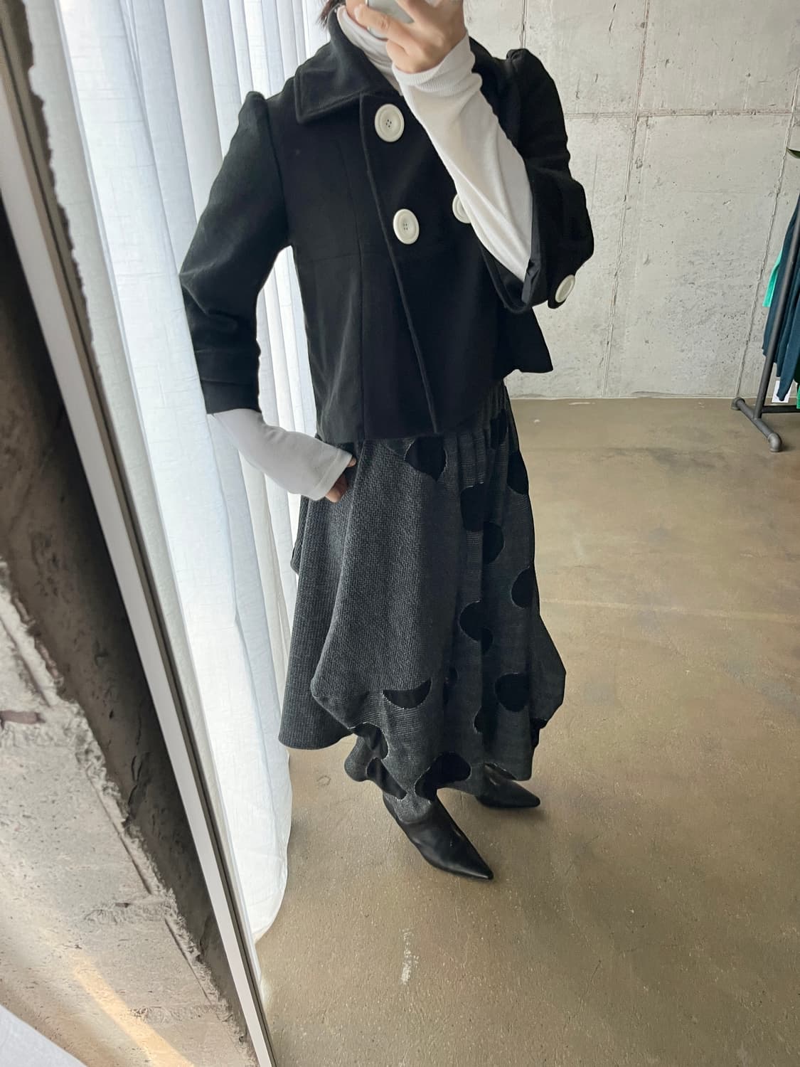 빅 도트 언발란스 스커트  상품이미지4