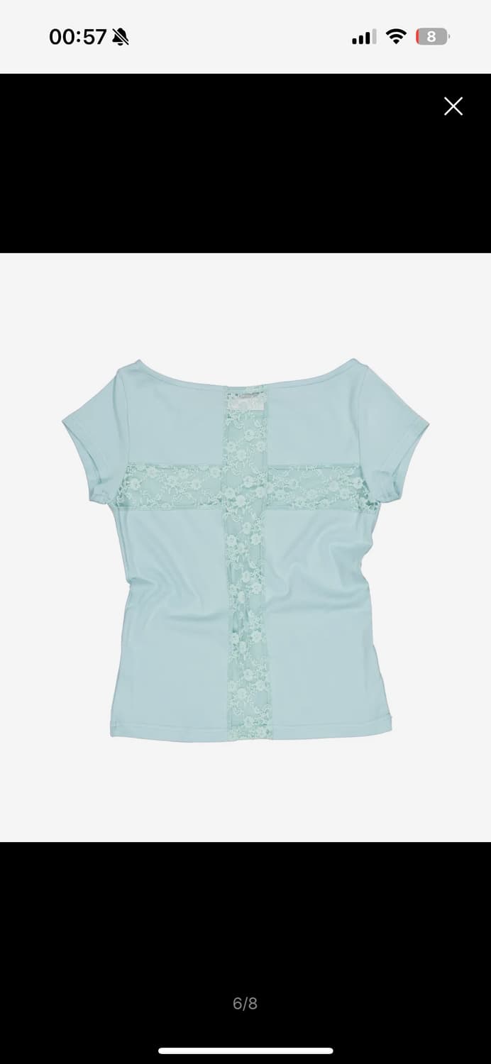 셋업이엑스이 LACE CROSS T-SHIRT / MINT 상품이미지2