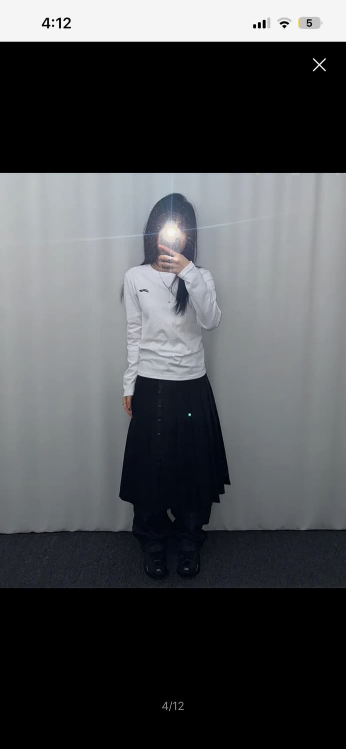탄산마그네슘 마운틴 롱슬리브 화이트 블랙 상품이미지3