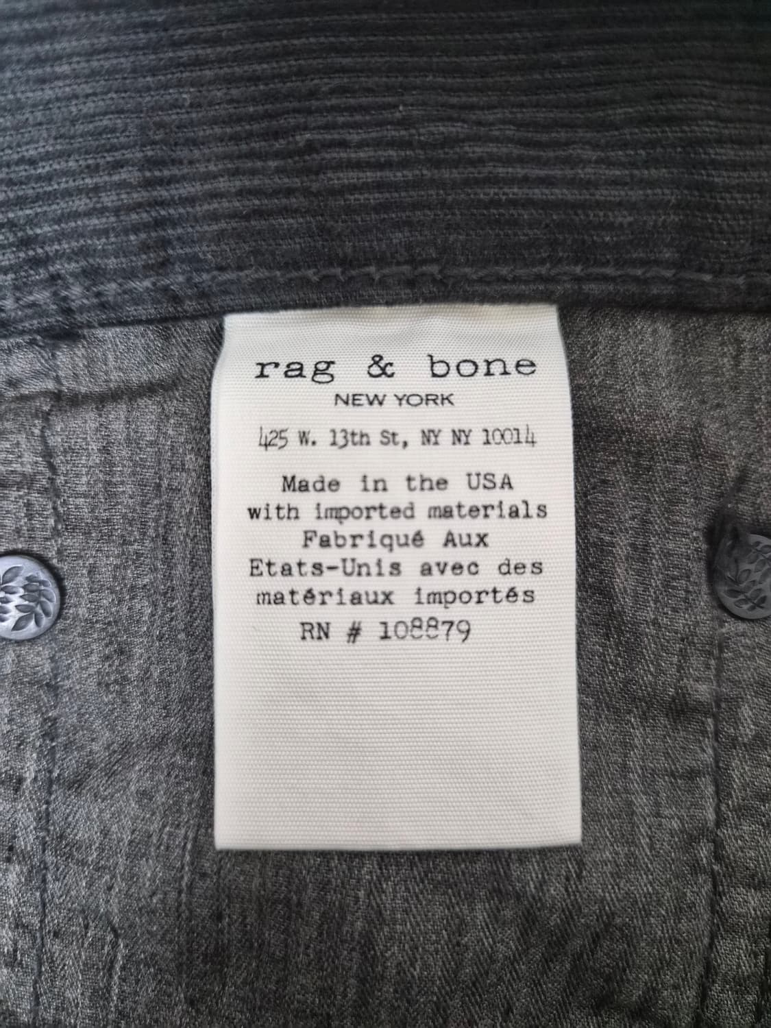 랙앤본 블랙 코듀로이 팬츠 32사이즈 P-90 상품이미지5