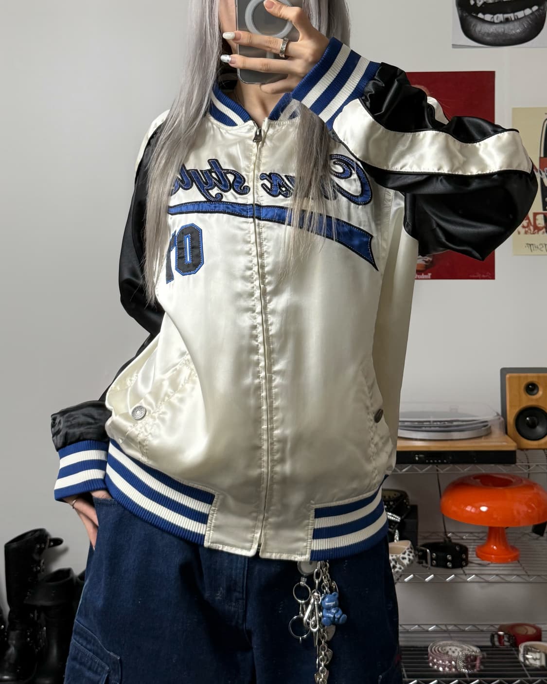 빈티지 00s 사틴 스타디움 자켓 상품이미지1